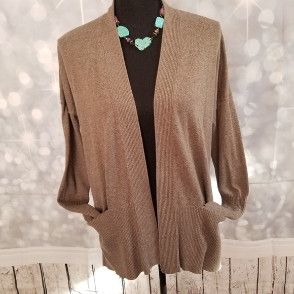Sonoma Sweaters - Sonoma Taupe Open Front Cardigan with Pockets